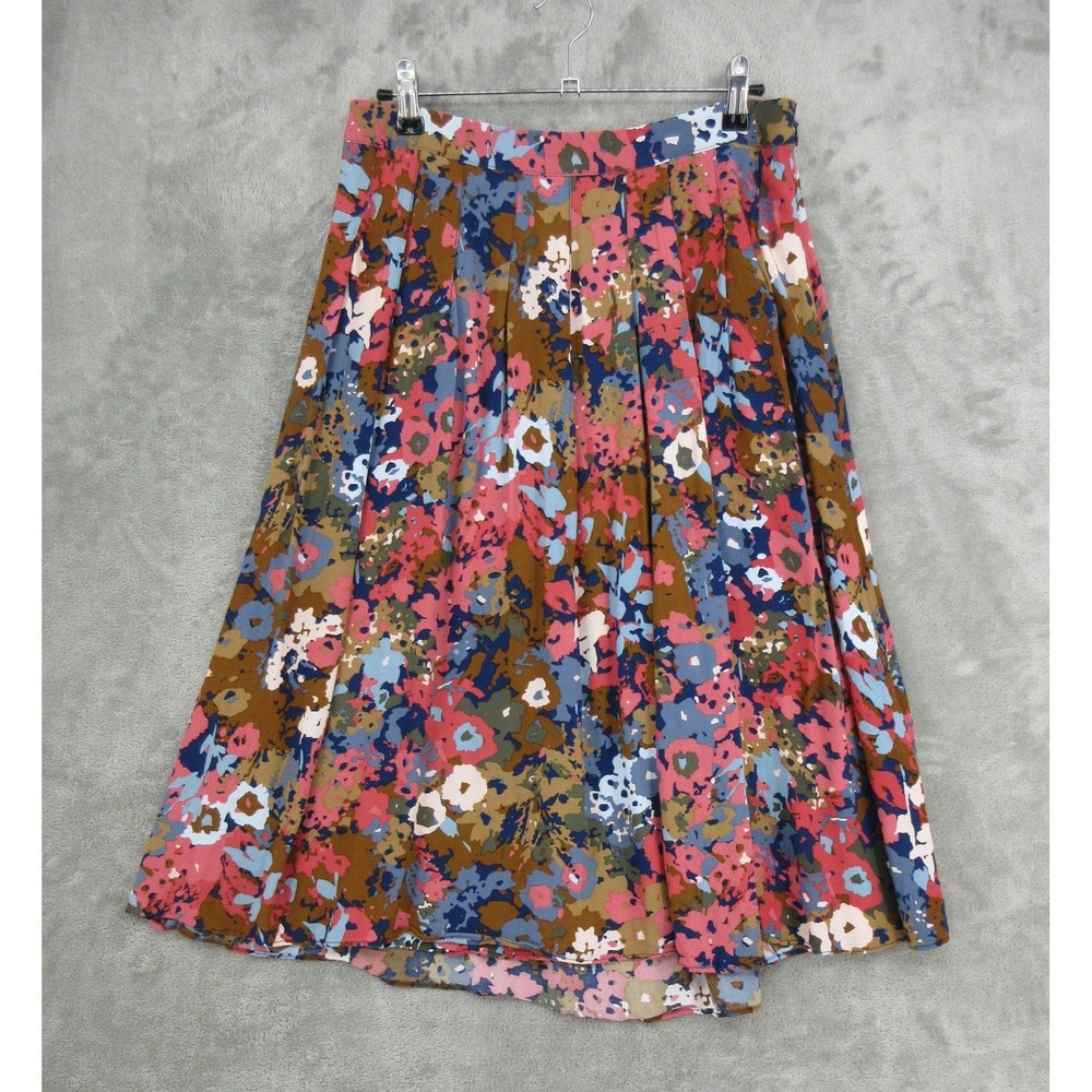 Talbots Skirt Womens Size 6 Floral Pleated Midi Faux Wrap Office‎ Career Pink